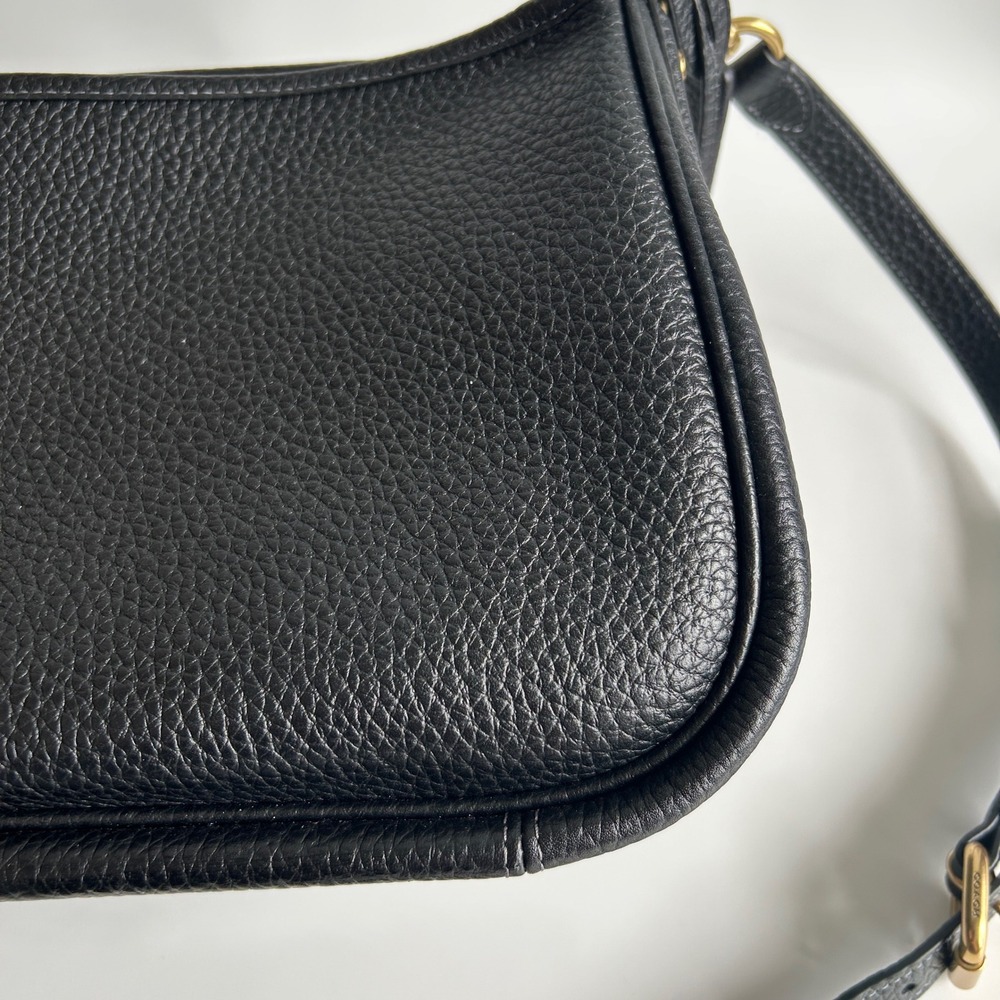 Coach Cary Black Pebbled Leather Crossbody Shoulder Bag CC437 Excellent - Picture 4 of 12